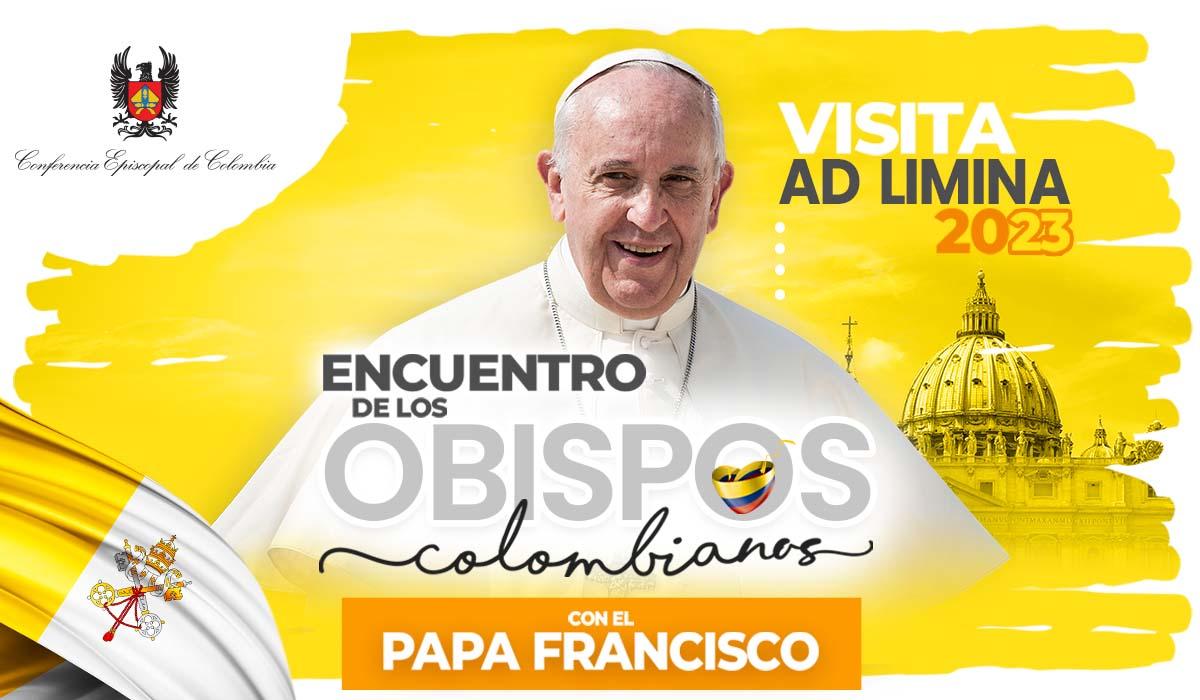 Pieza gráfica Visita Ad Limina 2023 Obispos Colombianos